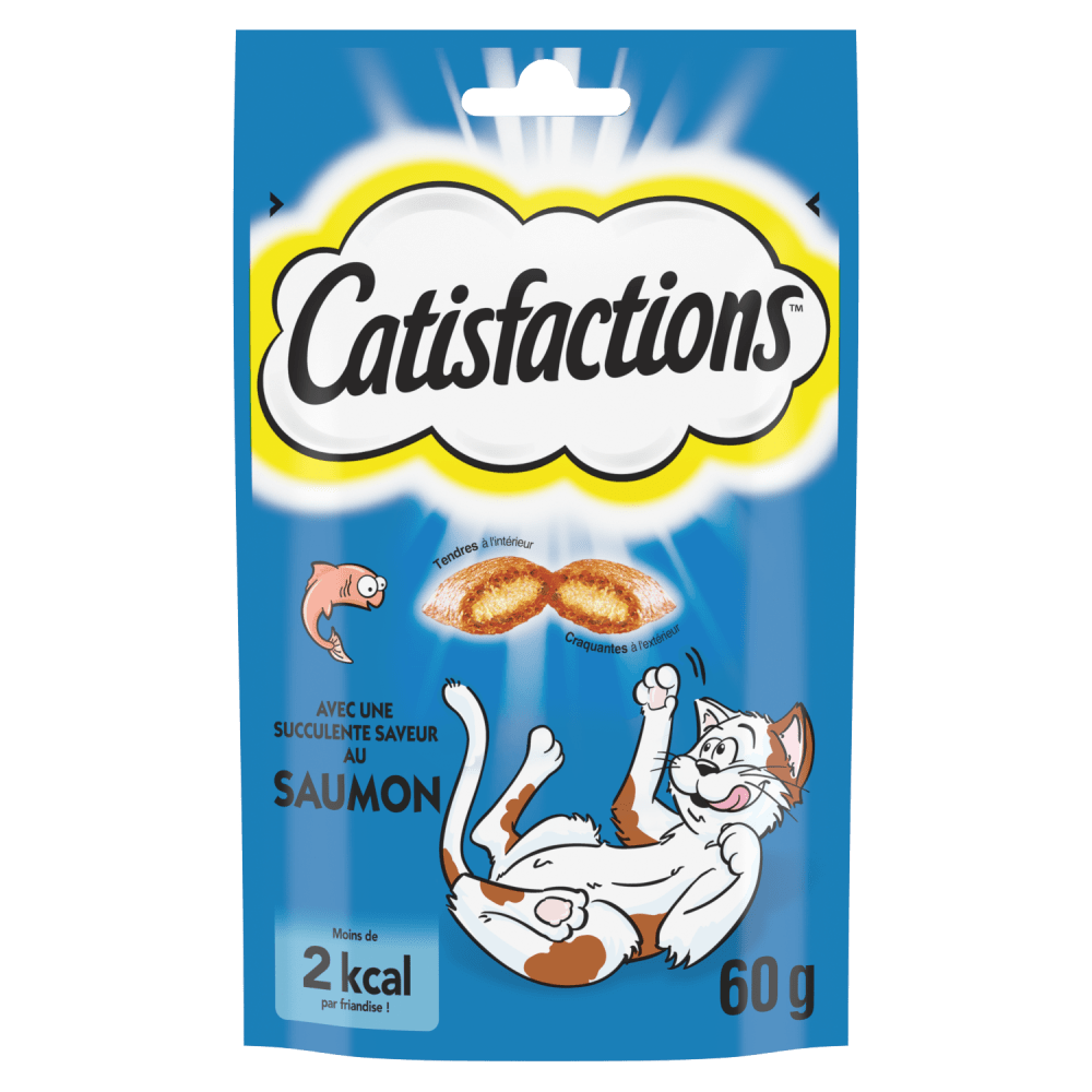 CATISFACTIONS™ Friandises saveur saumon pour chat et chaton 60g & 180g